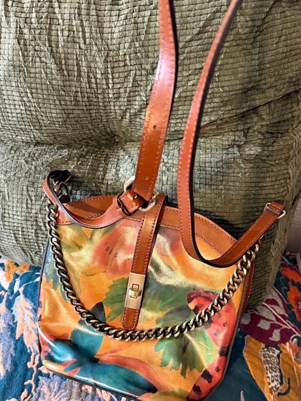 Patricia Nash Drawstring Bucket Bag 723 Floral Shoulder Bag